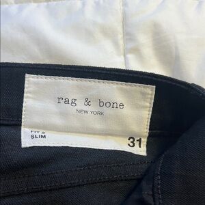 Rag & Bone Black Slim Jeans Sz 31 30 inch inseam
